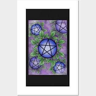 Purple Pentagrams Posters and Art